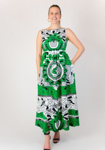 Red Valentino green dress front
