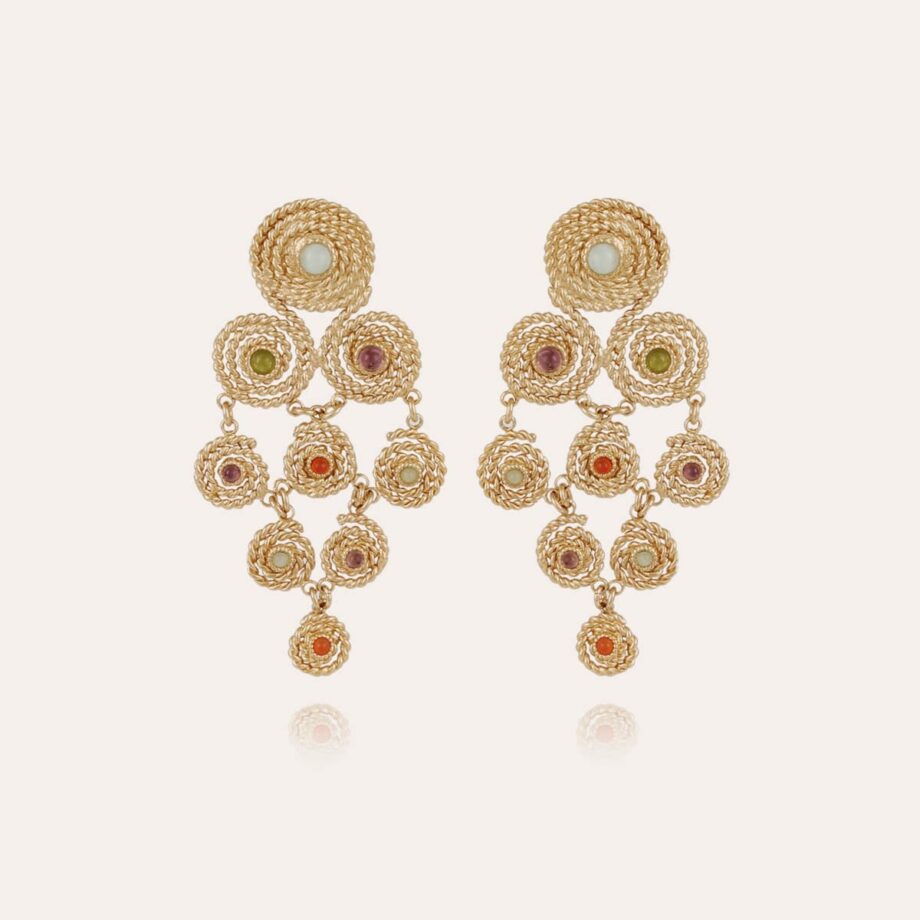 Gas Bijoux gold hanging earrings front