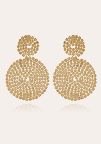 Gas Bijoux gold coin earrings front