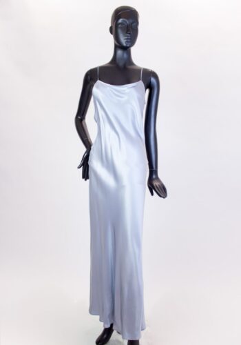 Future Ozbek light blue silk dress front