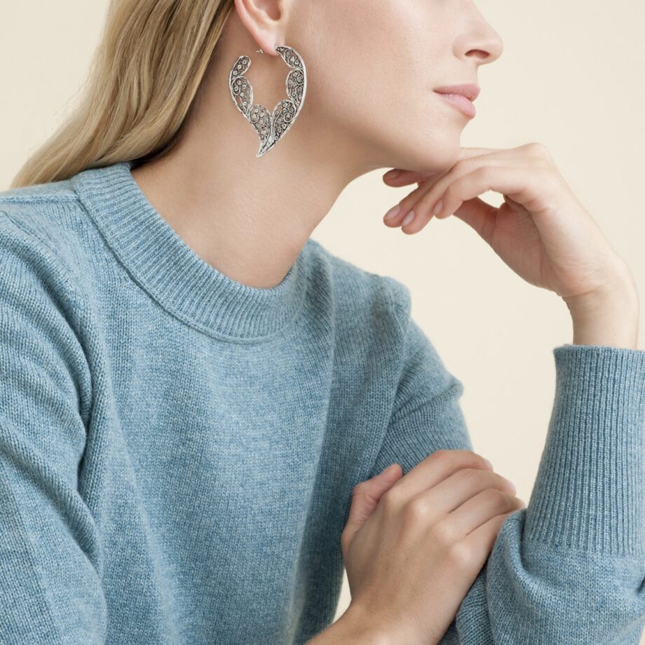 Gas Bijoux Paule earrings silver in ear