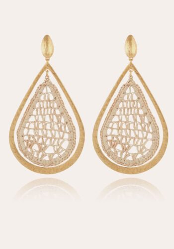 Gas Bijoux Bibis raffia earrings gold two
